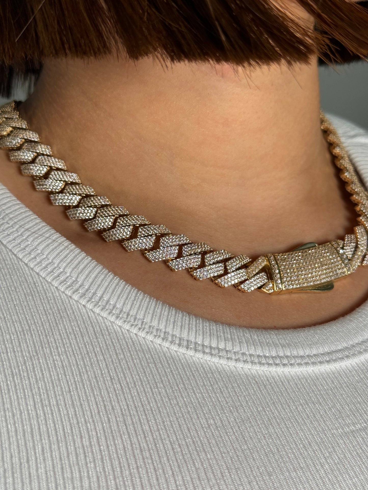 14K Choker Milano Full Cz Stones Yellow Gold