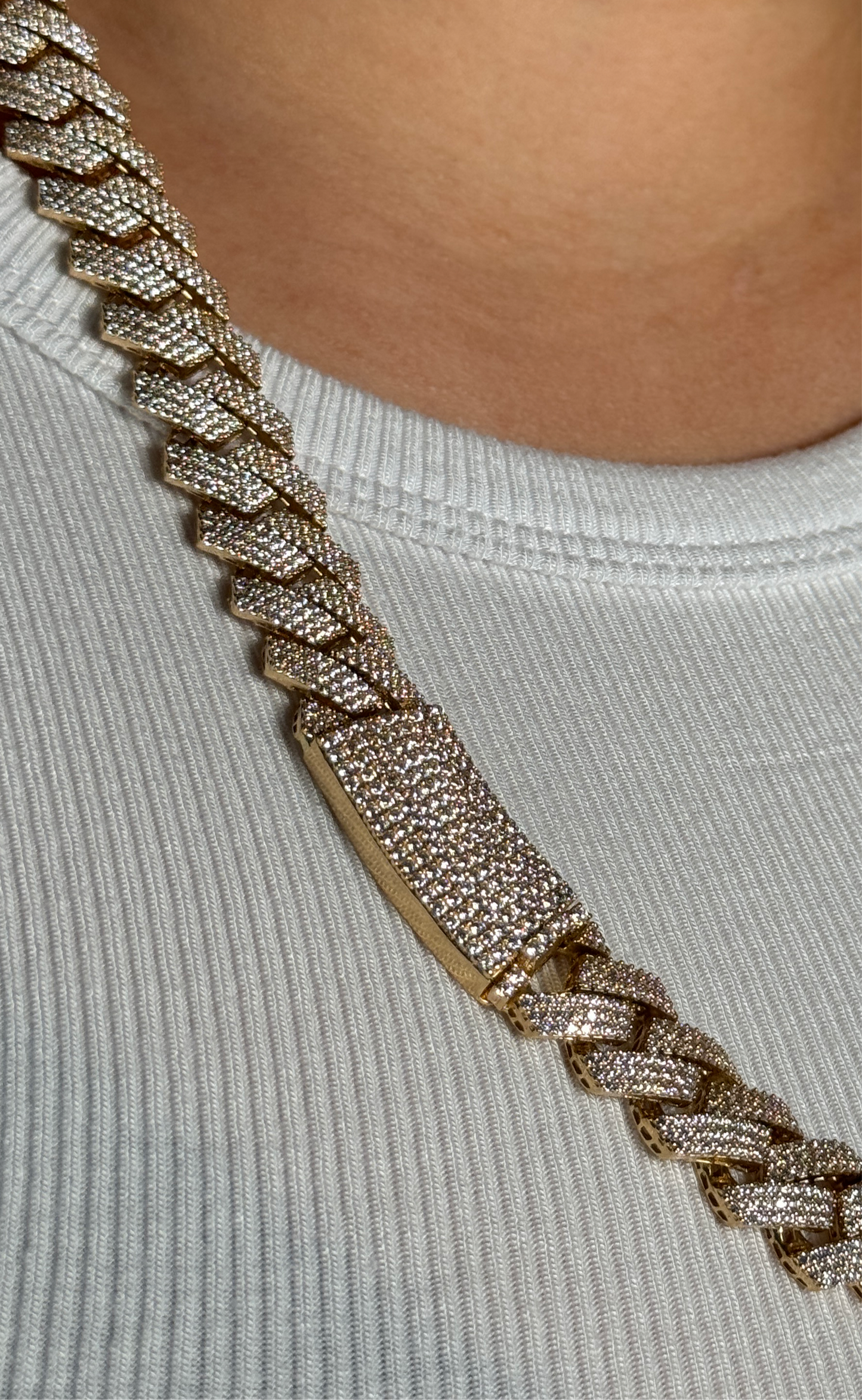 14K Choker Milano Full Cz Stones Yellow Gold
