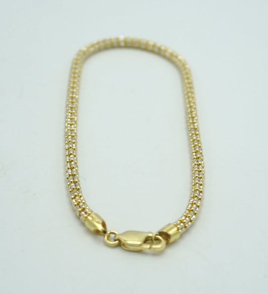 14KT Moon Ice Ankle Bracelet  Yellow Gold
