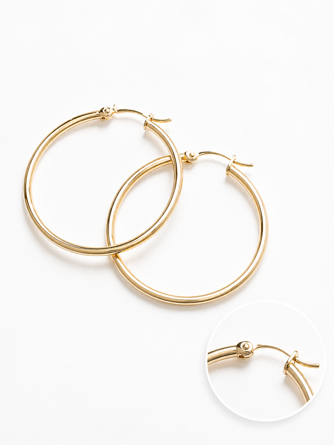 14K Gold Hoops + Guilloché with Initial