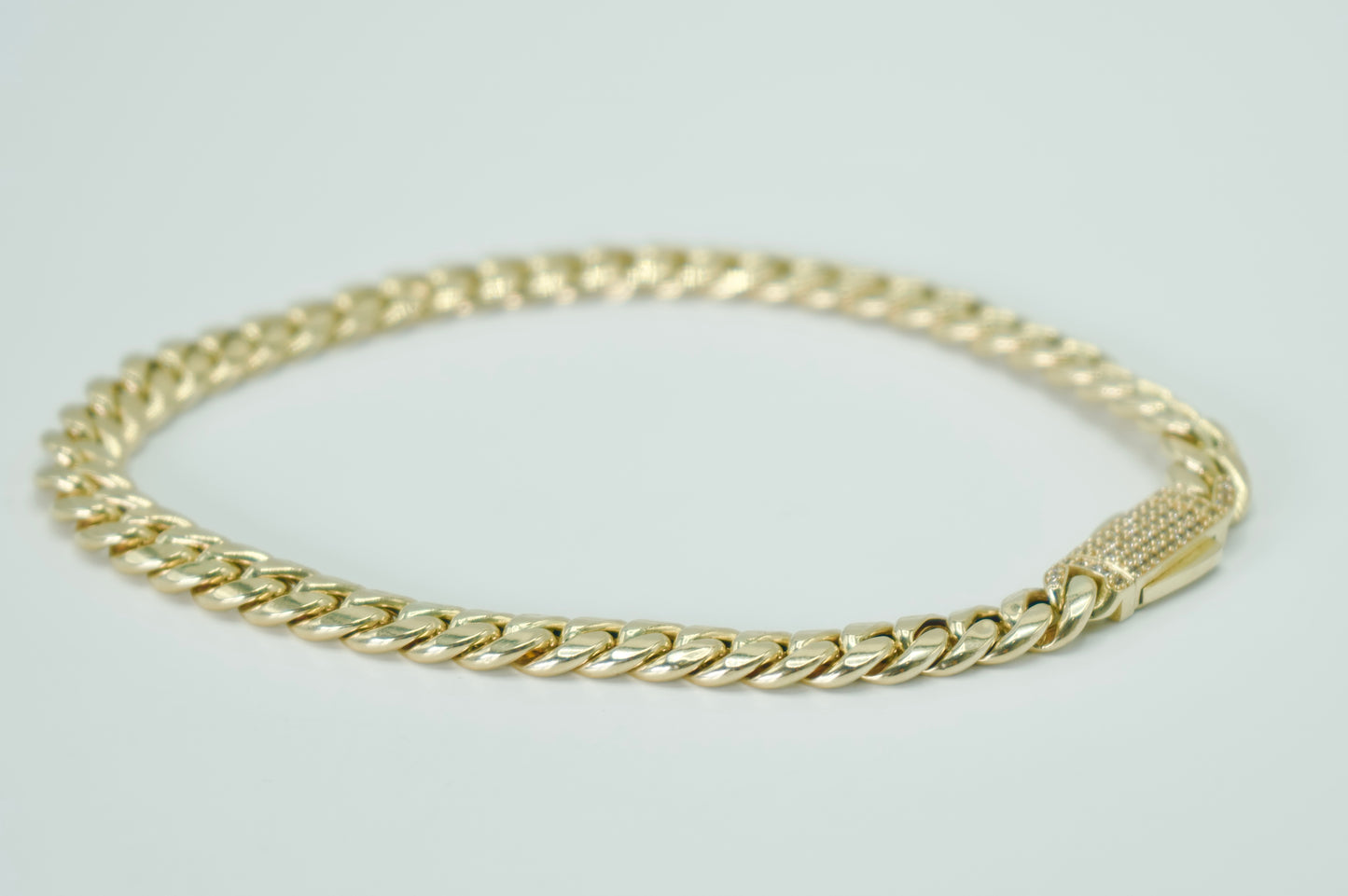 14K Miami Cuban ankle Bracelet Yellow Gold