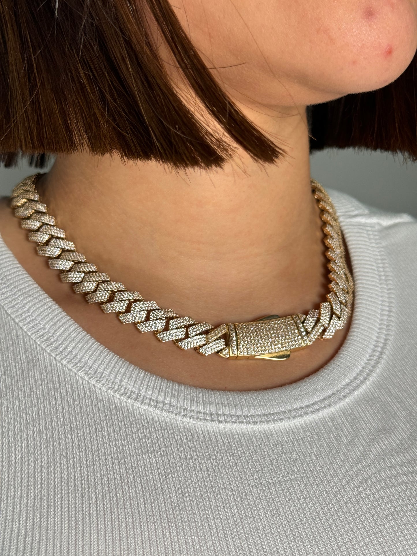 14K Choker Milano Full Cz Stones Yellow Gold