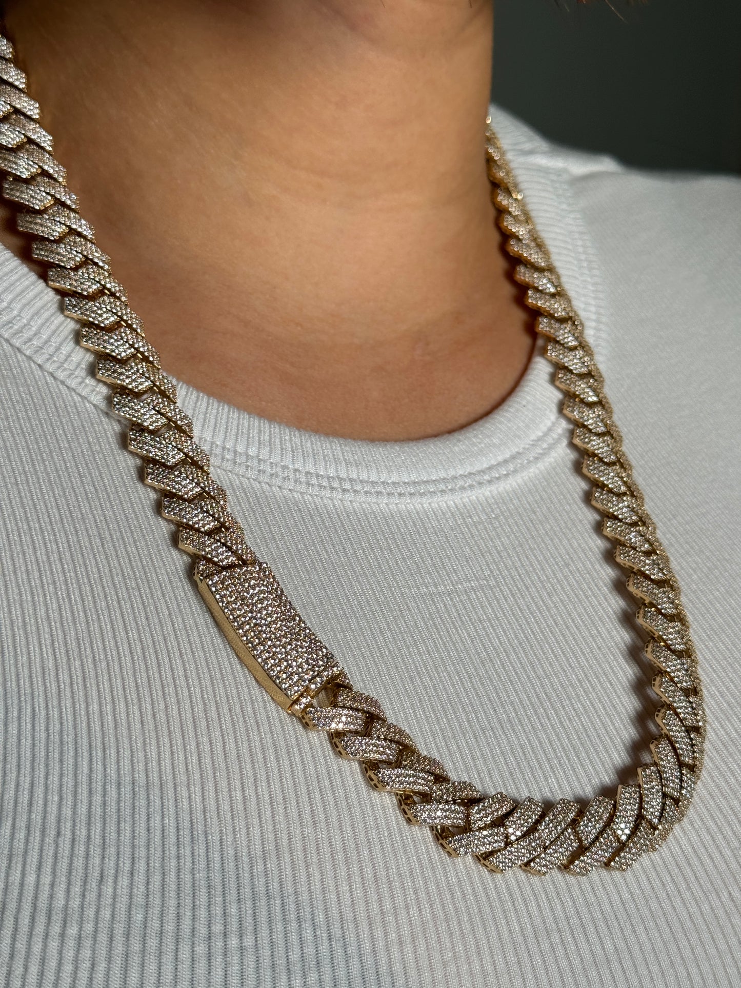 14K Choker Milano Full Cz Stones Yellow Gold