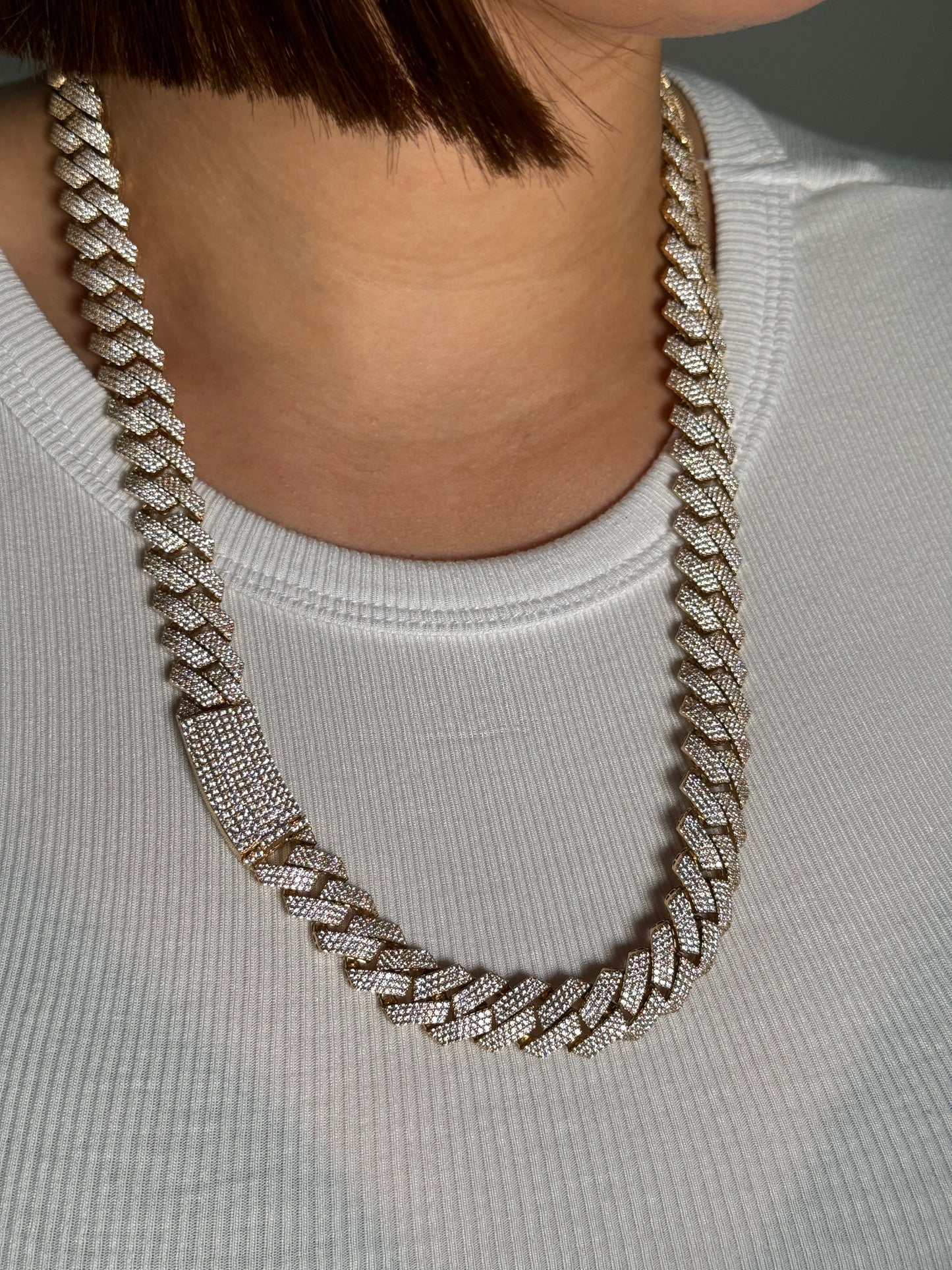 14K Choker Milano Full Cz Stones Yellow Gold