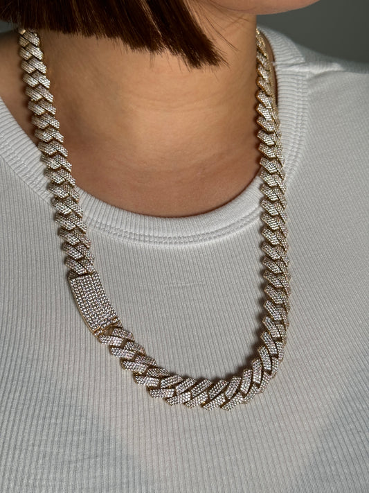 14K  Choker Milano Full Cz Stones Yellow Gold