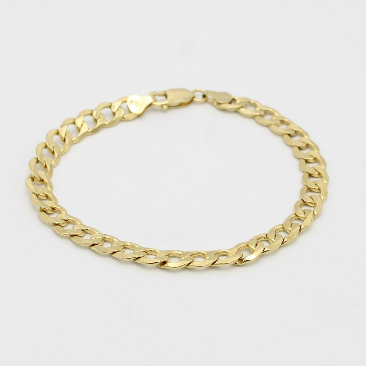 Offer $1,460.00 Semi-Solid Flat Cuban Bracelet Yellow Gold