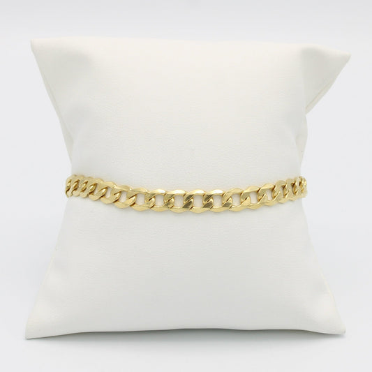 Offer $840.00 Semi-Solid Flat Cuban Bracelet Yellow Gold