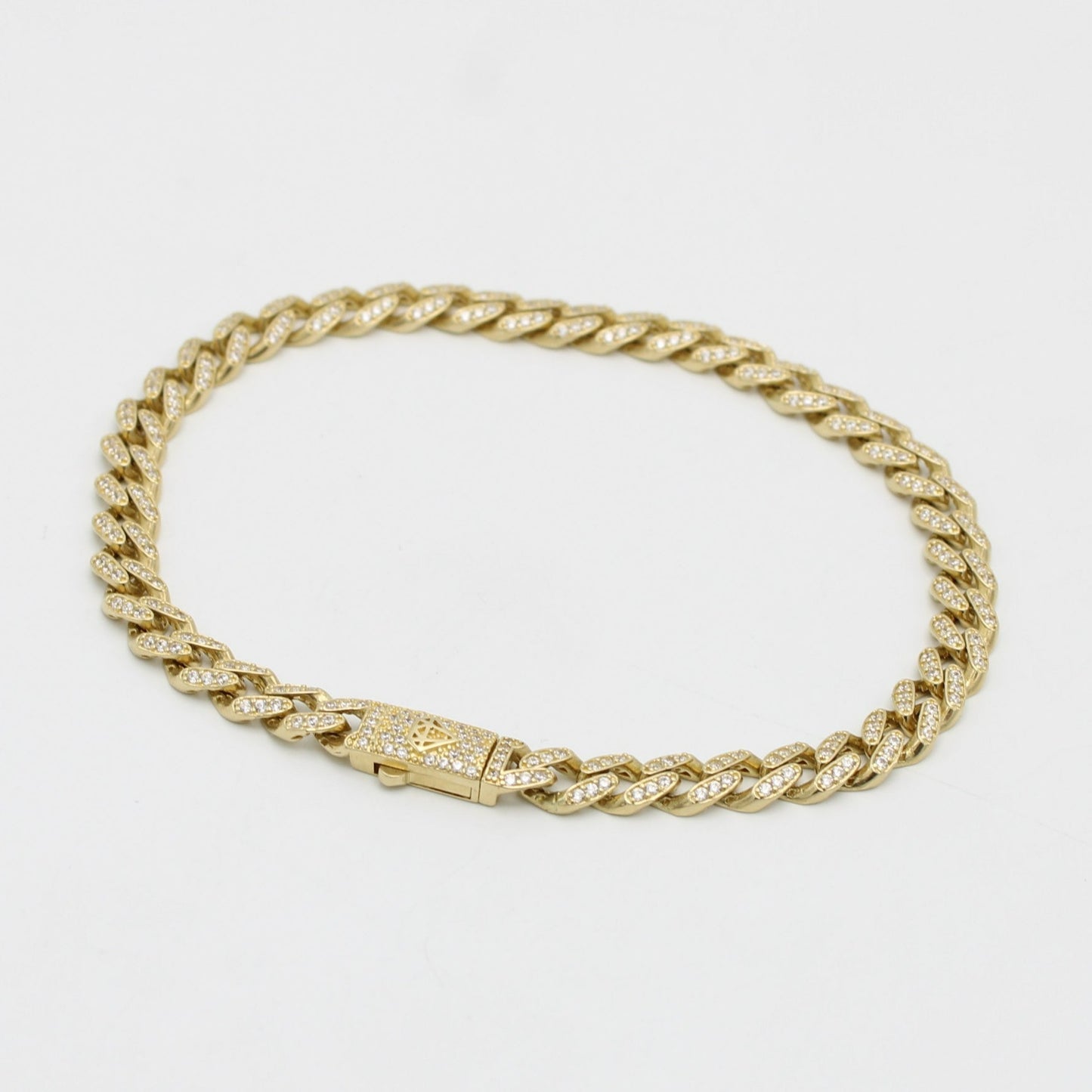 Offer $1,920.00 Ankle Bracelet Full Cz Stones Yellow Gold