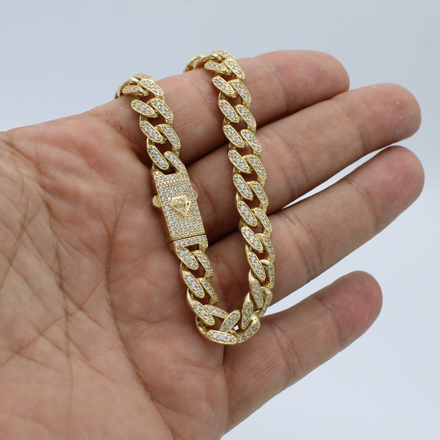 Offer $2,460.00 Ankle Bracelet Full Cz Stones Yellow Gold