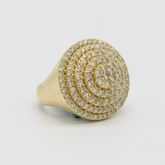 14K VS Diamond Round Ring Yellow Gold