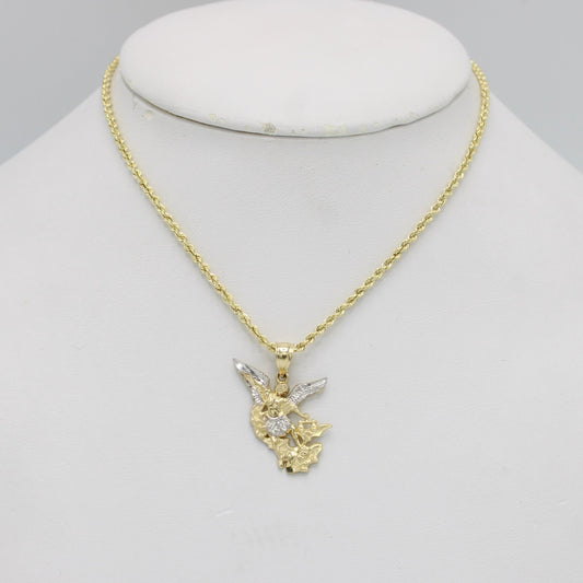 14K San Miguel Pendant With Rope Chain Yellow Gold