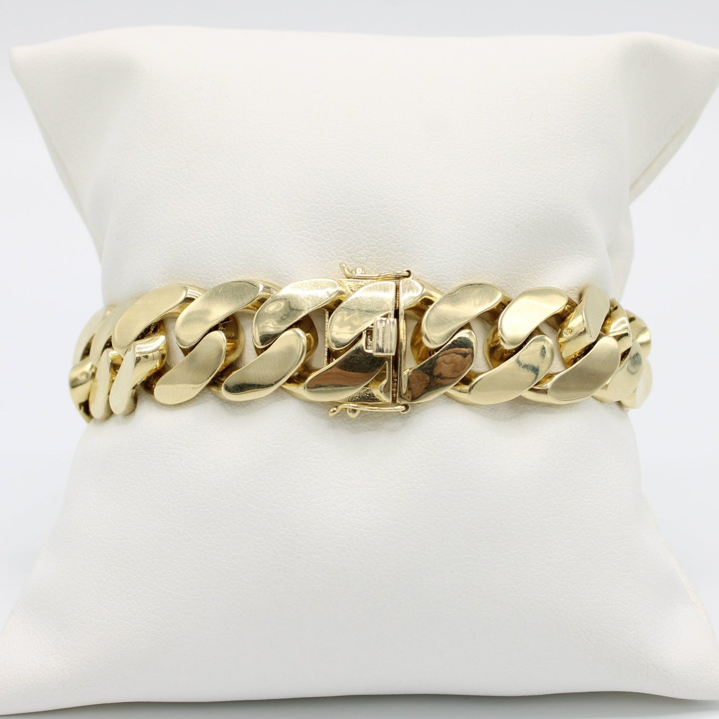 14K Semi Solid Cuban Bracelet Yellow Gold