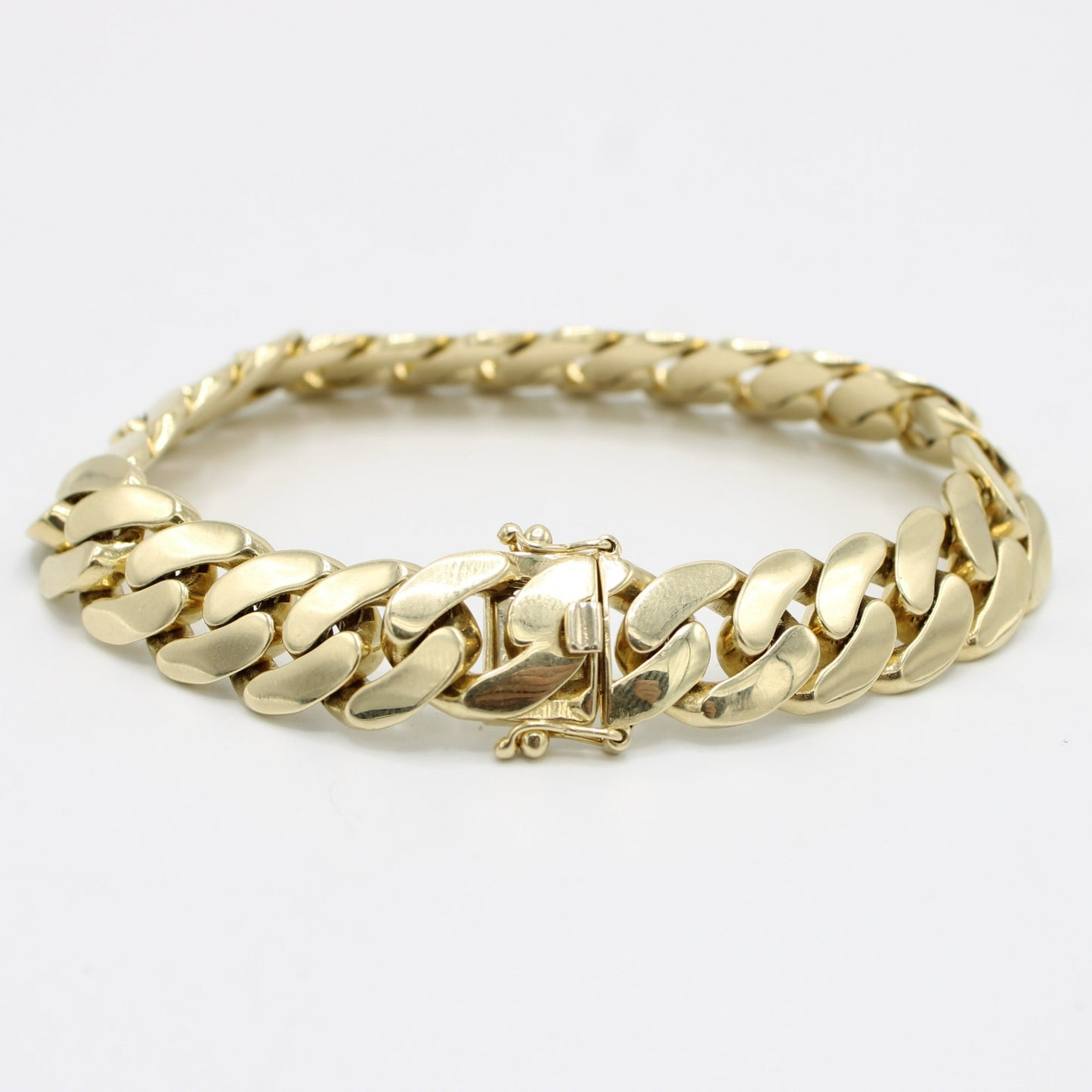 14K Semi Solid Cuban Bracelet Yellow Gold