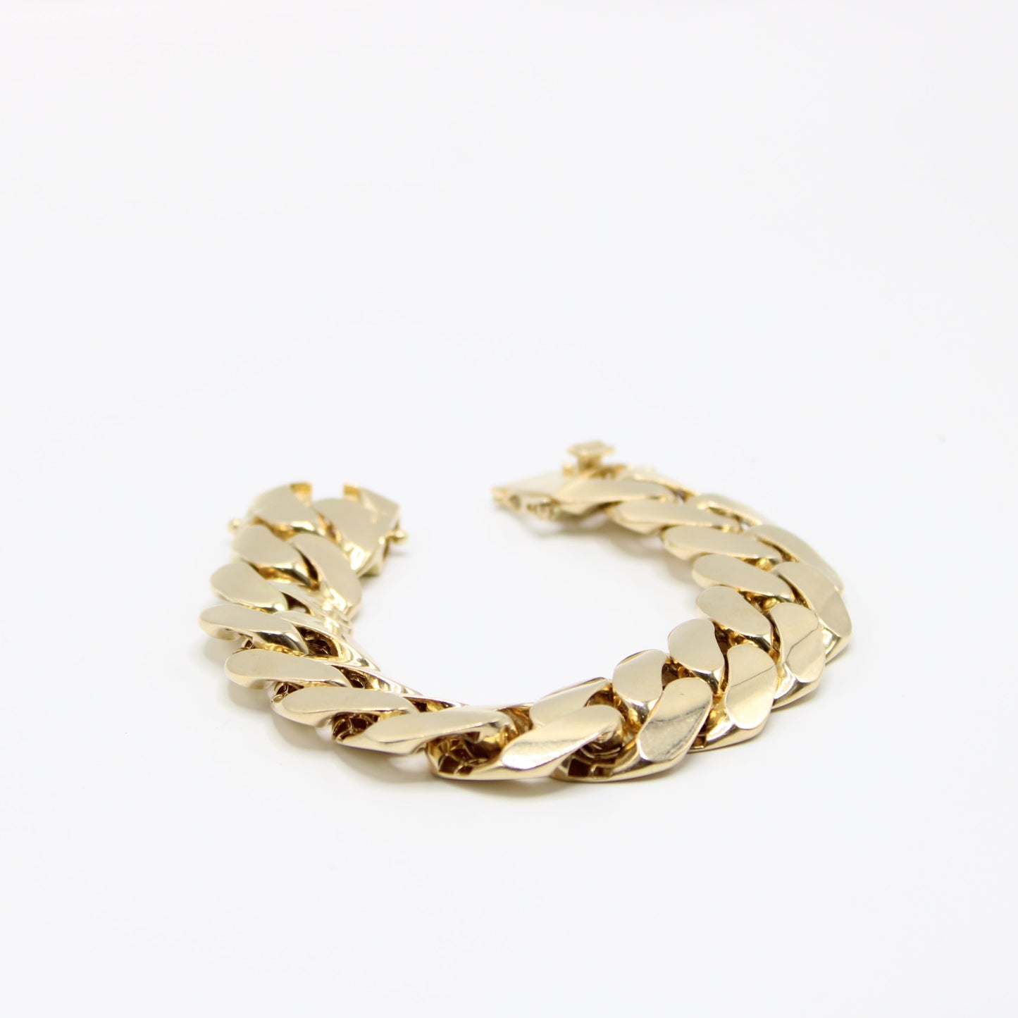 14K Semi Solid Cuban Bracelet Yellow Gold