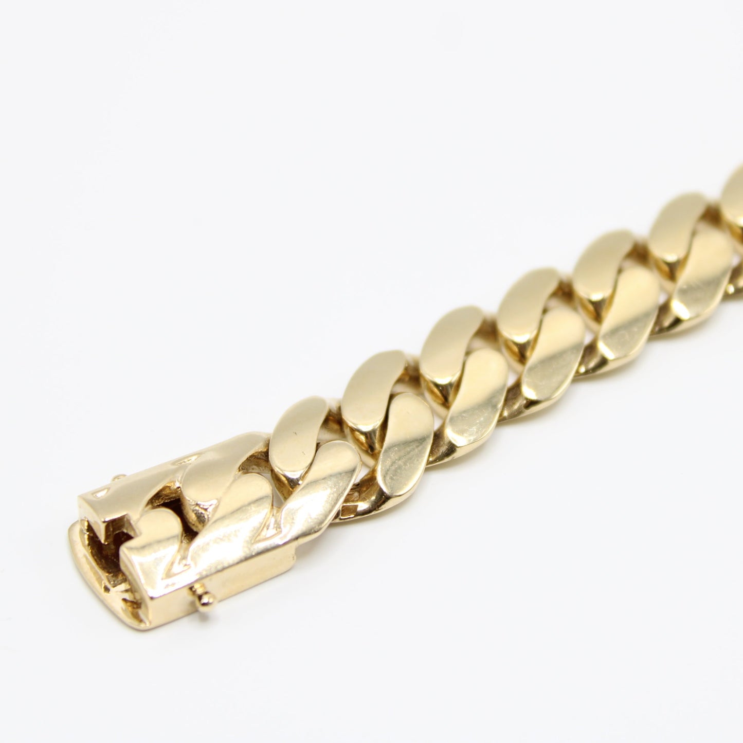 14K Semi Solid Cuban Bracelet Yellow Gold