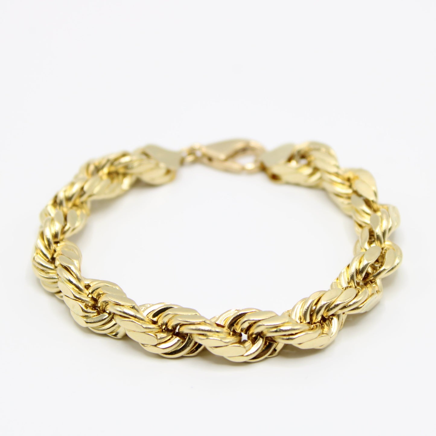 14K Hollow Rope Bracelet Yellow Gold