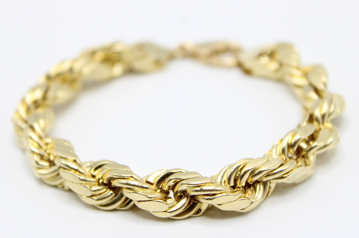 14K Hollow Rope Bracelet Yellow Gold