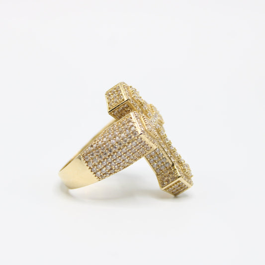 *NEW* 14k CZ Cross Men's Ring