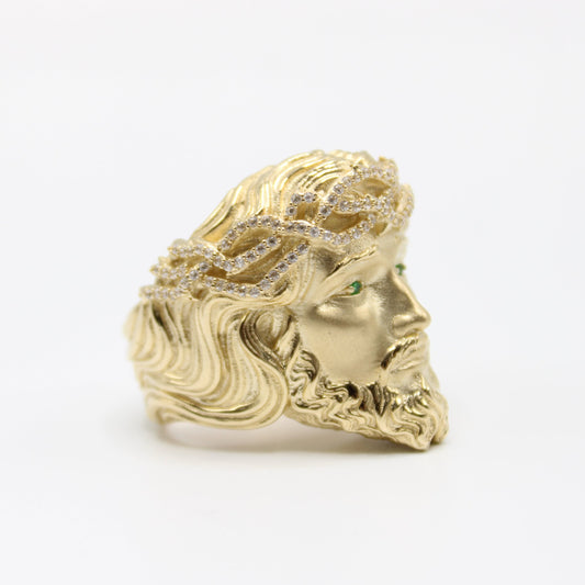 *NEW* 14k Cz Jesus Face Men's Ring (Large)