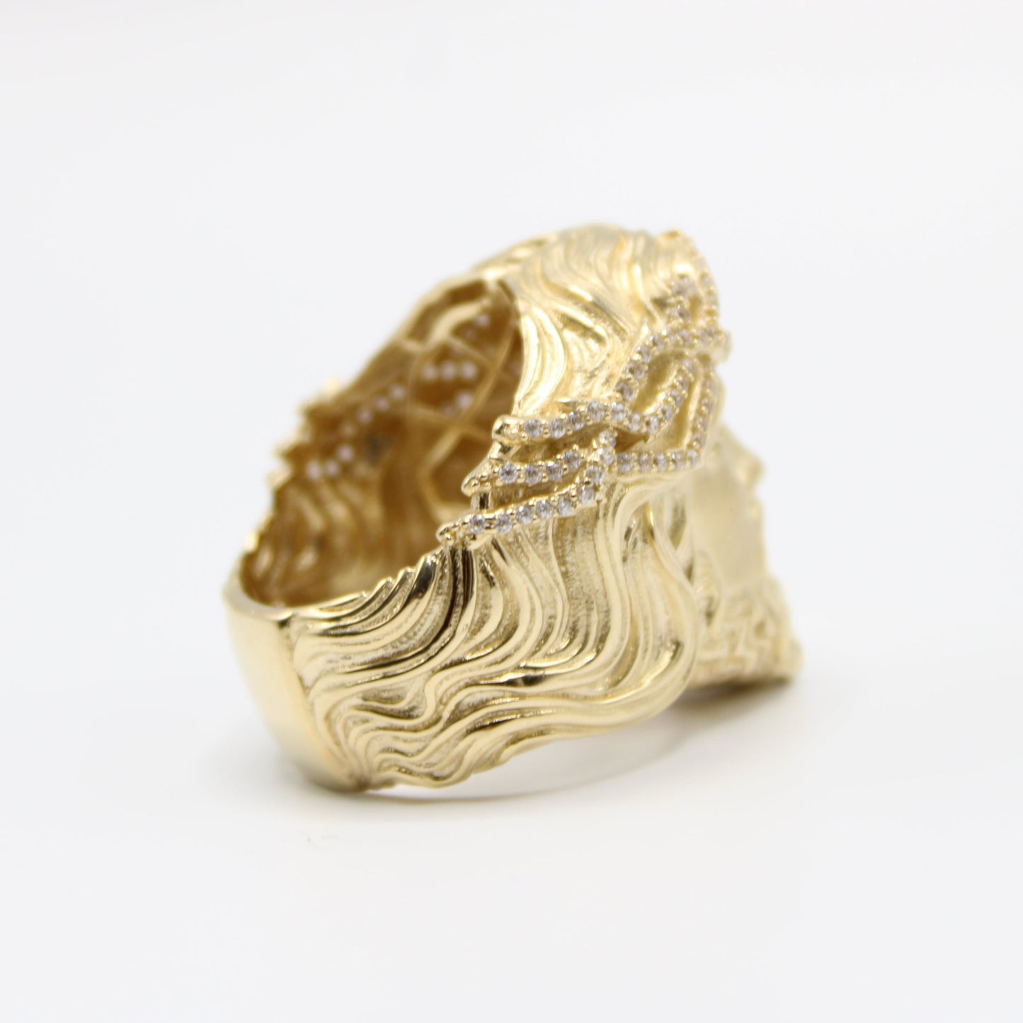 *NEW* 14k Cz Jesus Face Men's Ring (Large)