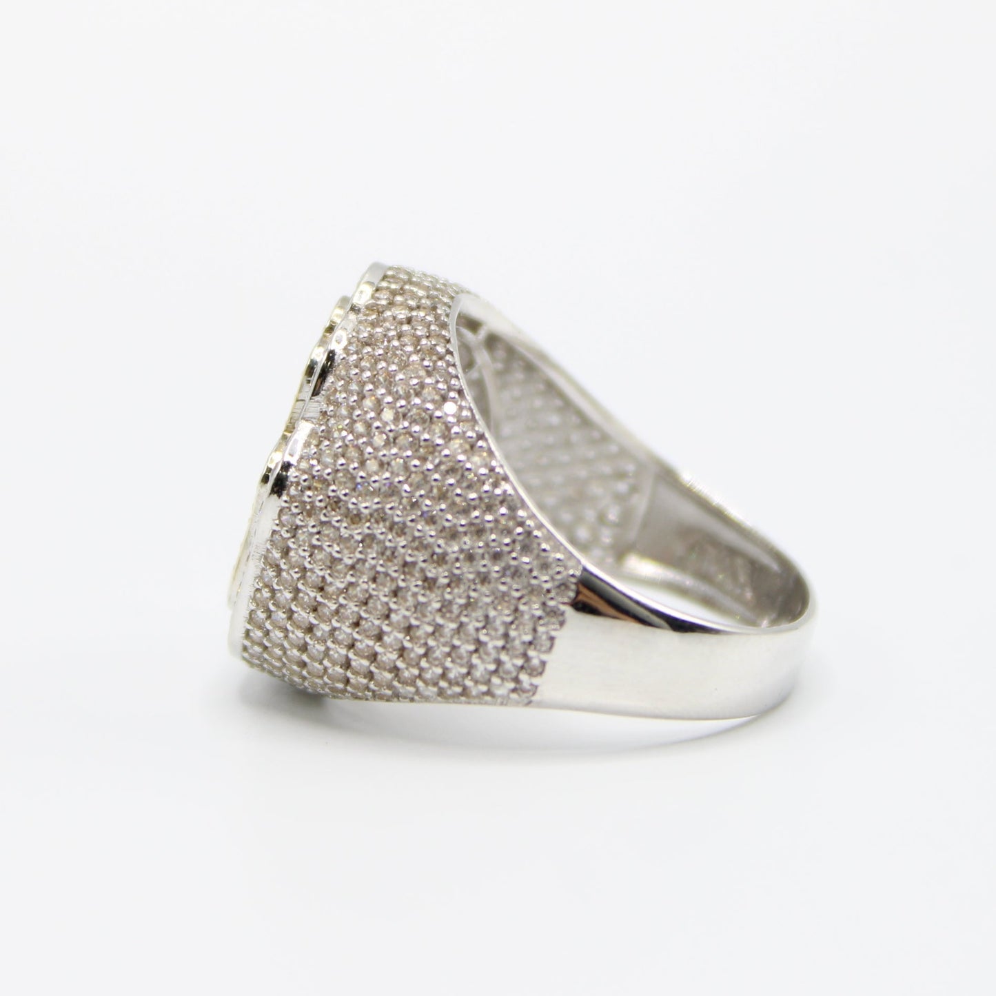 *NEW* 14k CZ Hamsa Men's White and Rose Gold Ring