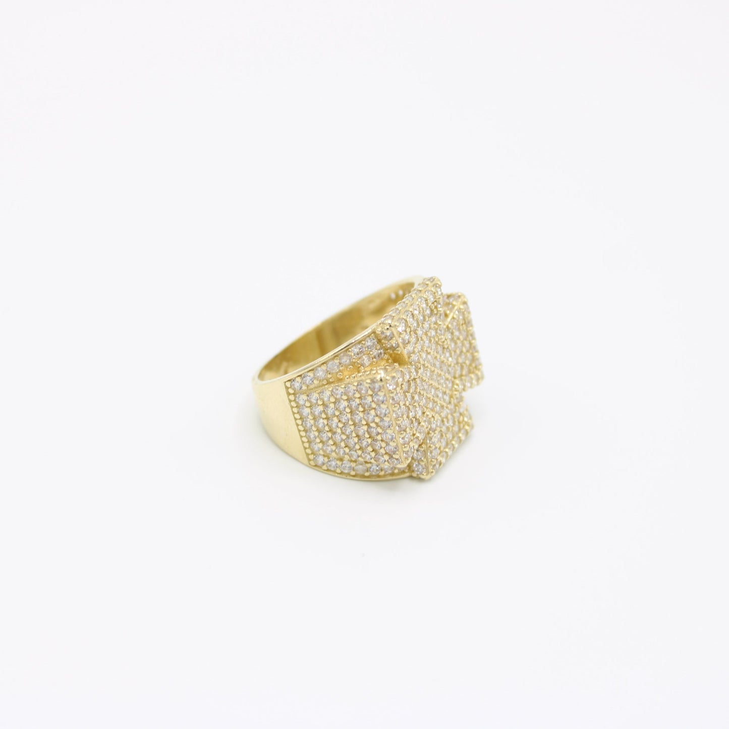 14K Cross Cz Men's Ring
