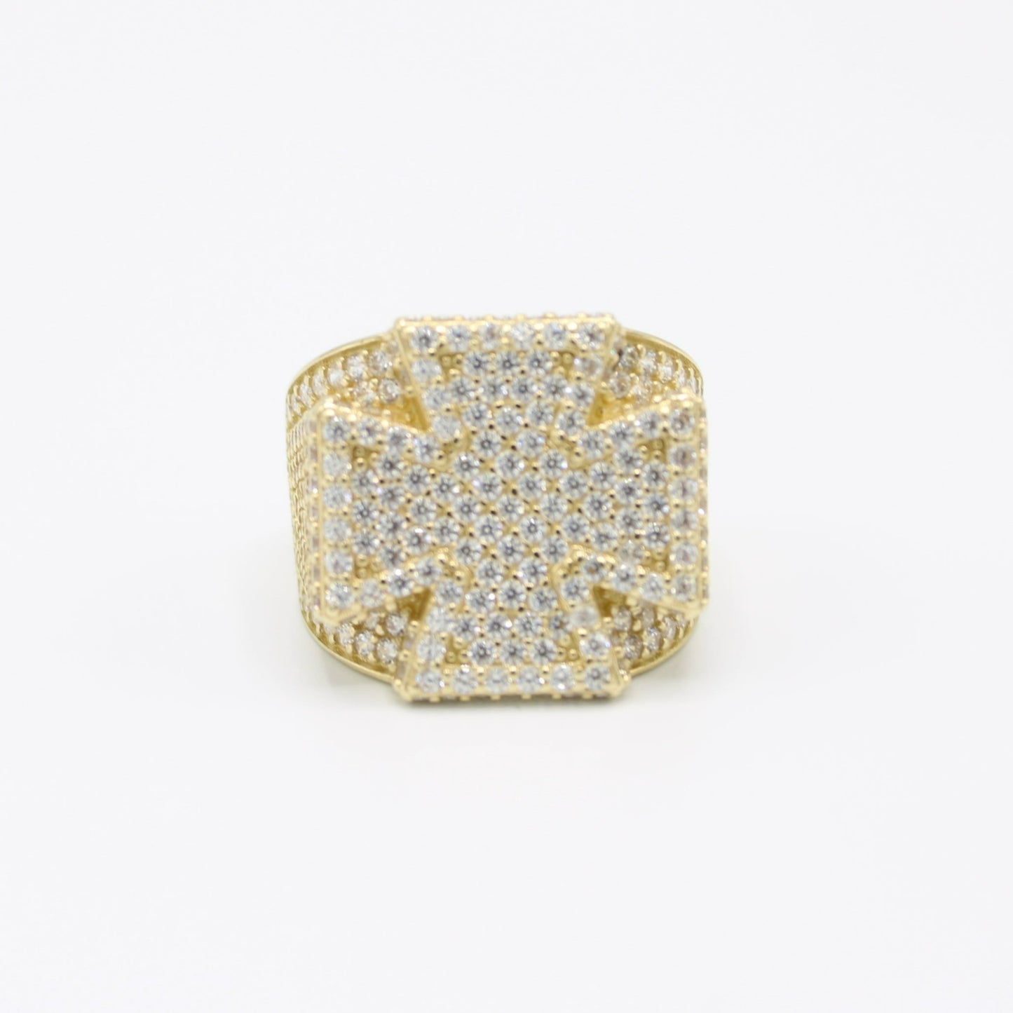 14K Cross Cz Men's Ring