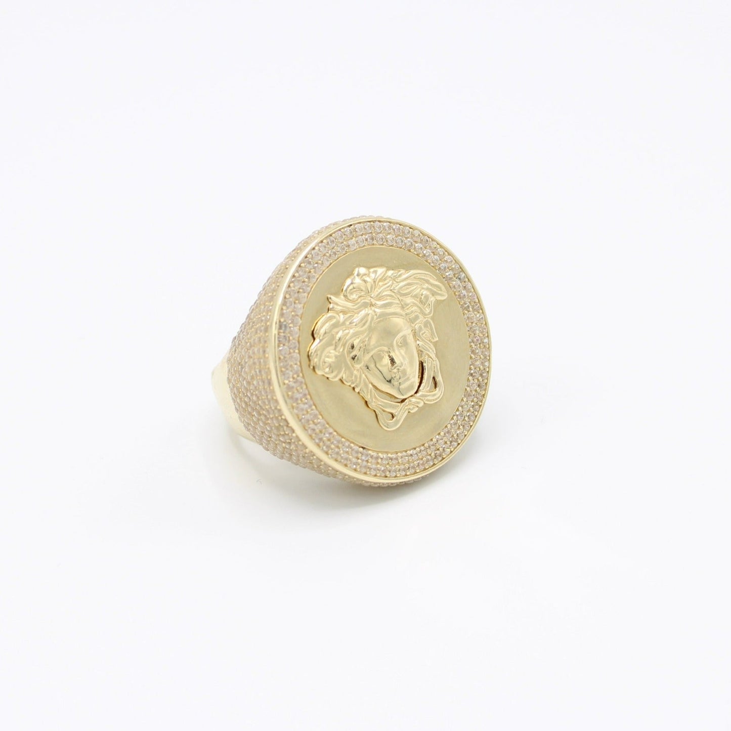 14K JUMBO Medusa Cz Men's Ring