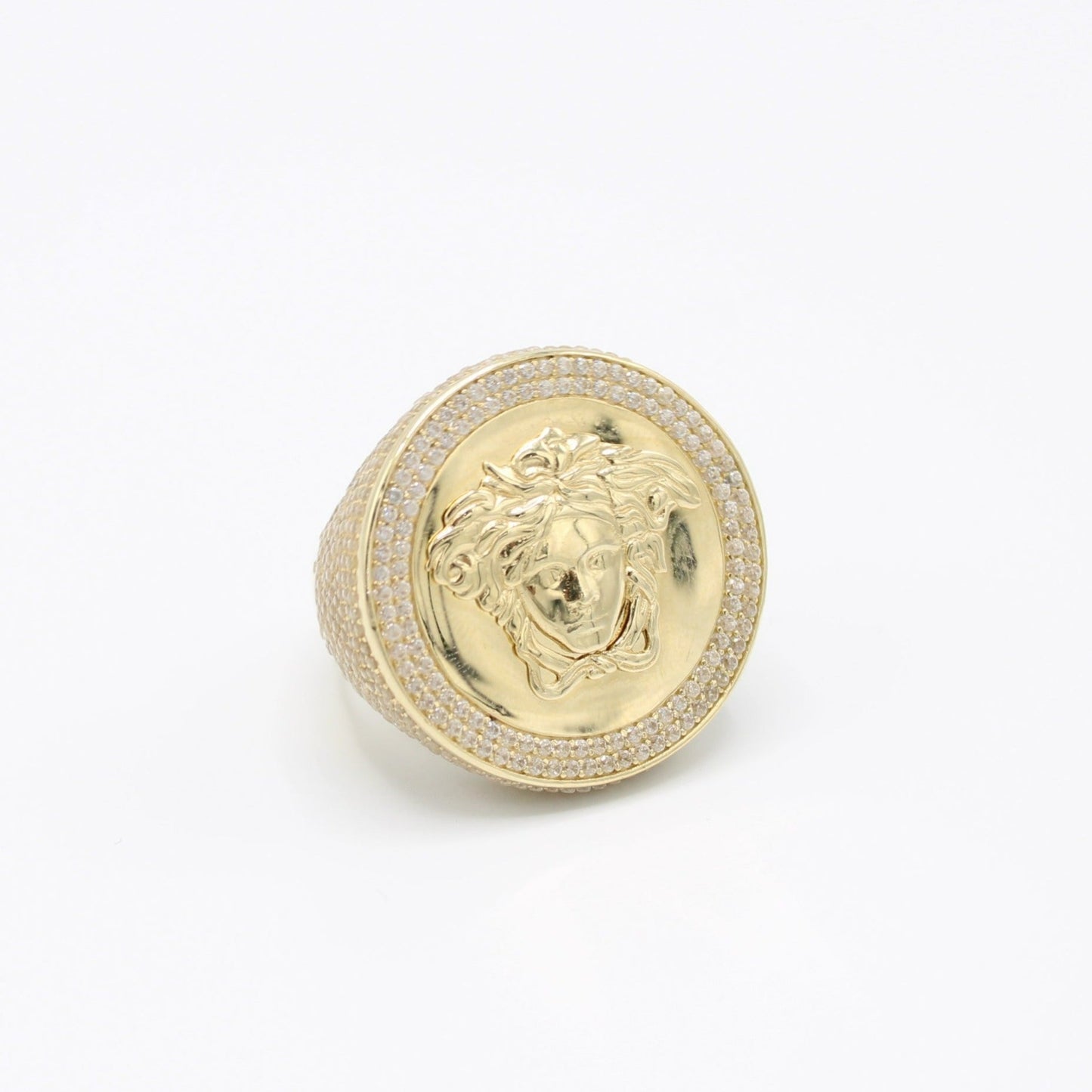 14K JUMBO Medusa Cz Men's Ring