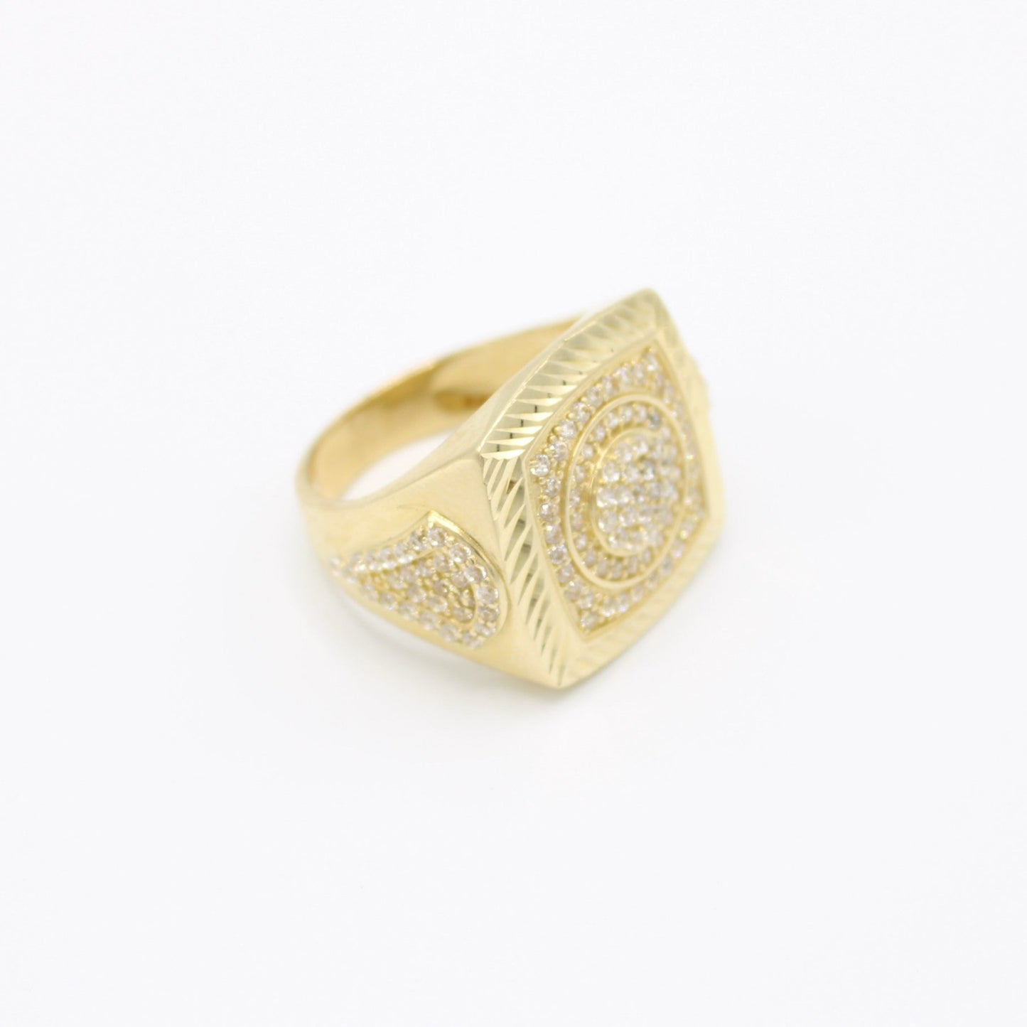 14k Square Cz Men's Ring