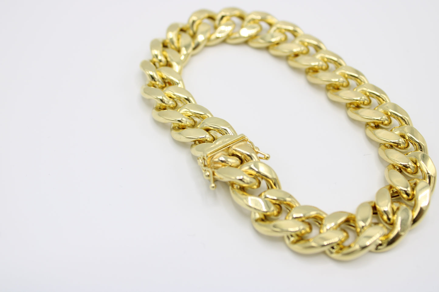 14K Semi-Solid Miami Cuban Bracelet