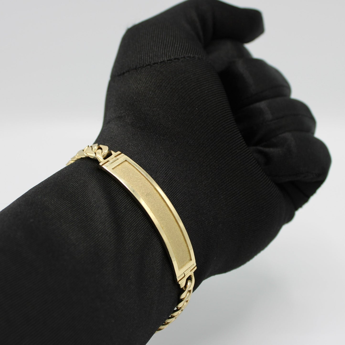 14K Name Plate Solid Cuban Bracelet Yellow Gold