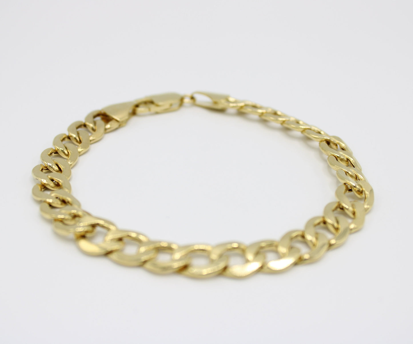 14K Semi-Solid Flast Cuban Classic Bracelet