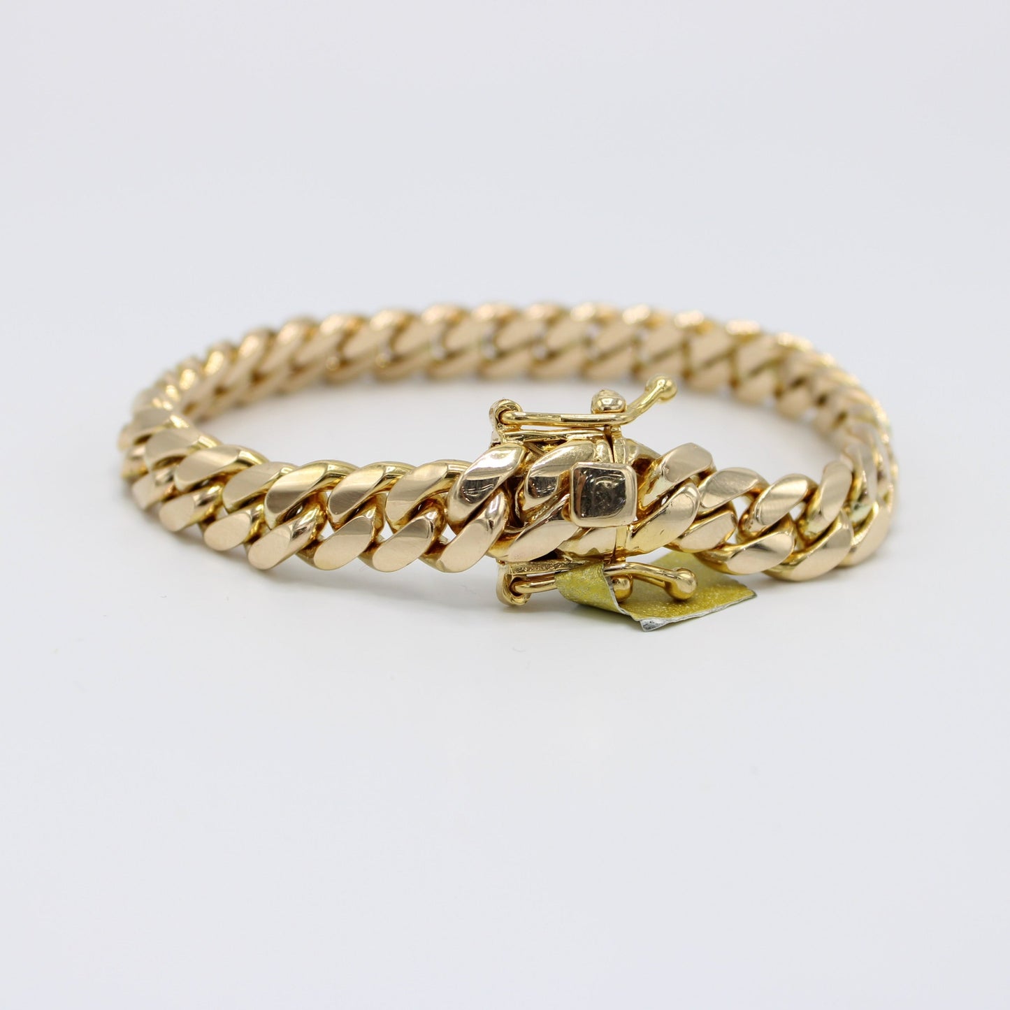 14K Solid BMX Cuban Bracelet \\ 10 mm \\ Yellow Gold