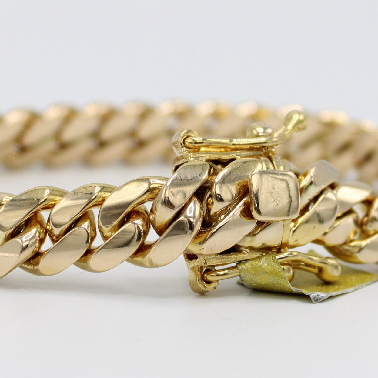 14K Solid BMX Cuban Bracelet \\ 10 mm \\ Yellow Gold