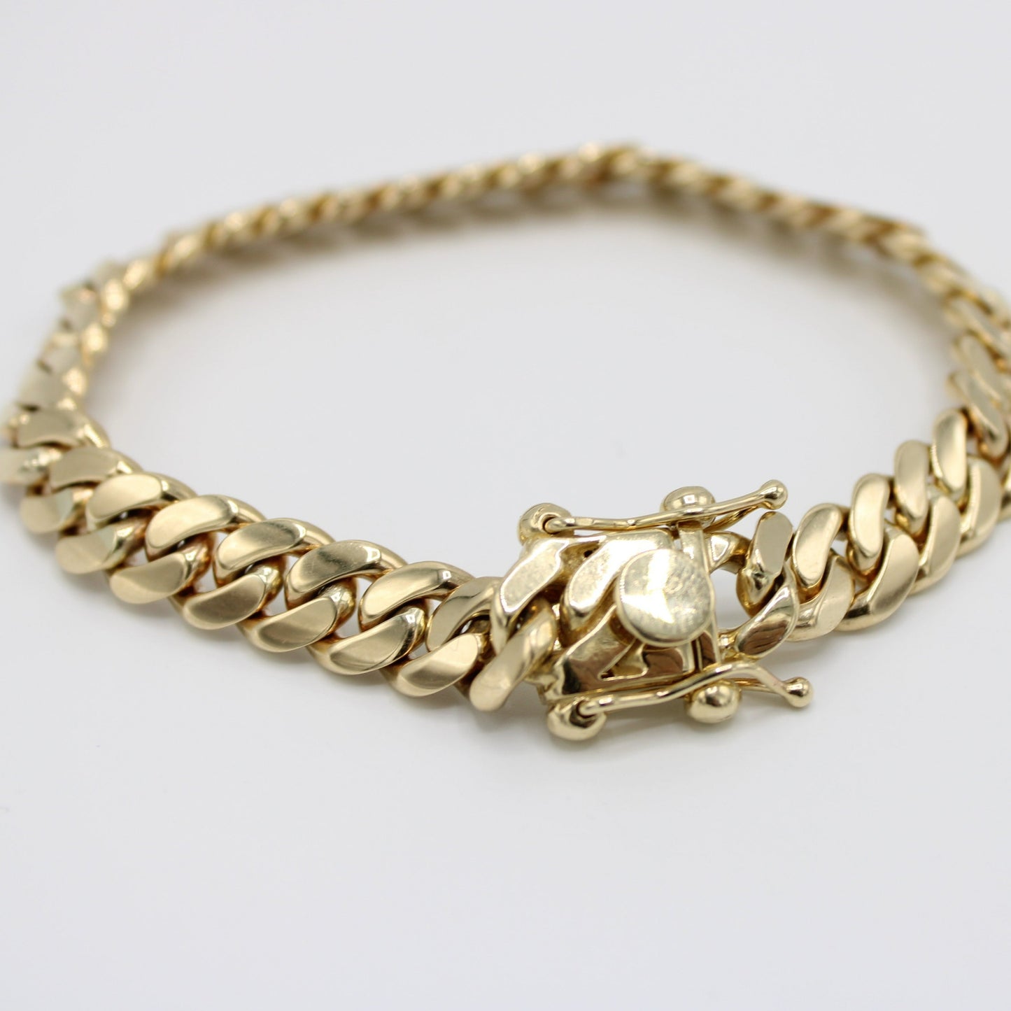14K Solid BMX Cuban Bracelet \\9.3 mm\\ Yellow Gold