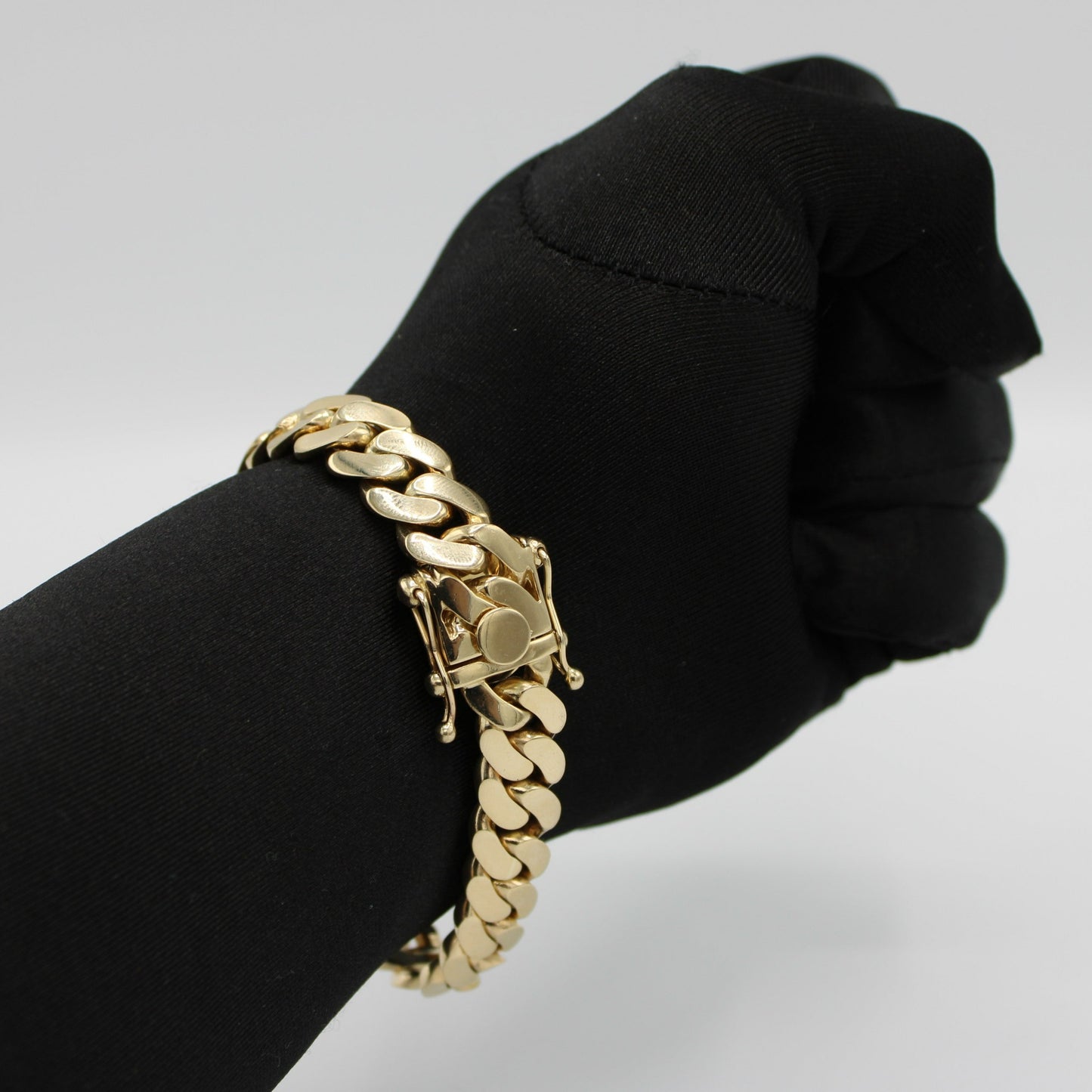 14K Solid BMX Cuban Bracelet \\12.8 mm\\ Yellow Gold