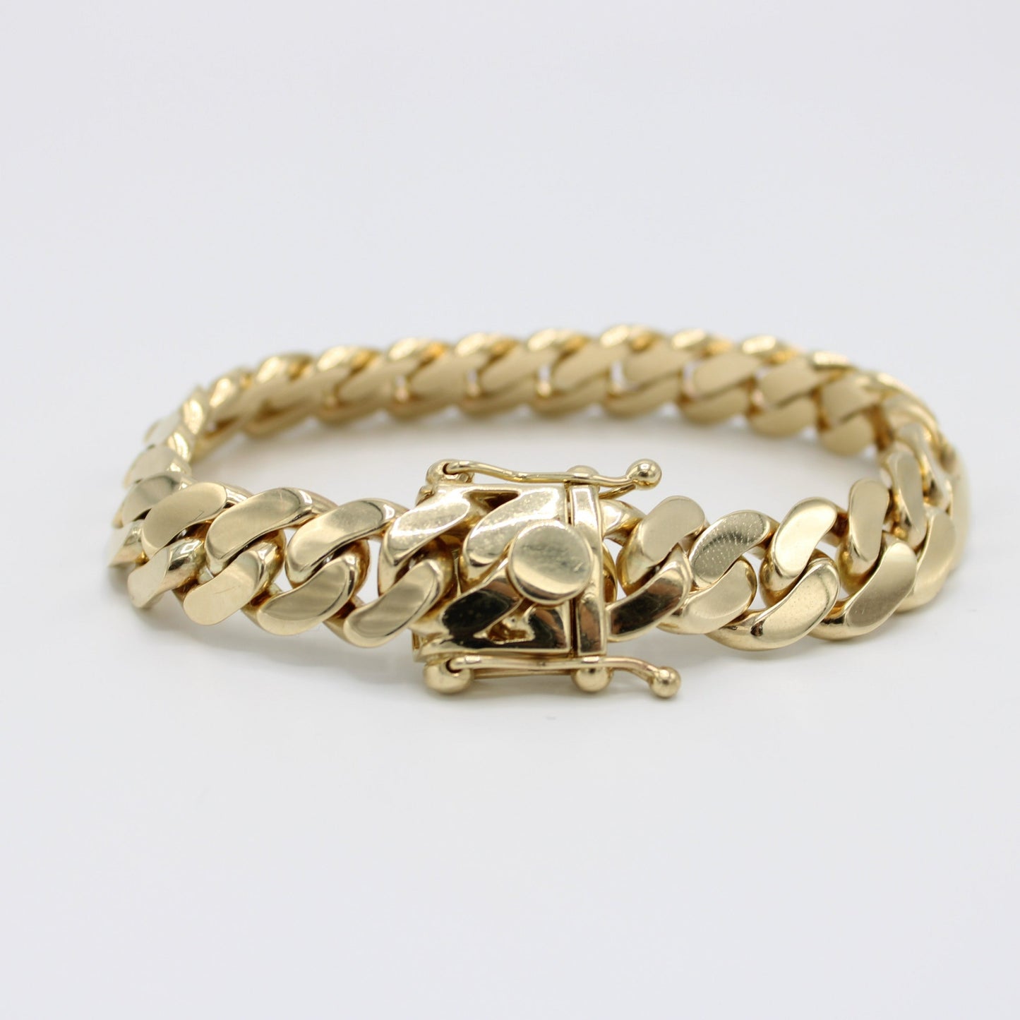 14K Solid BMX Cuban Bracelet \\12.8 mm\\ Yellow Gold