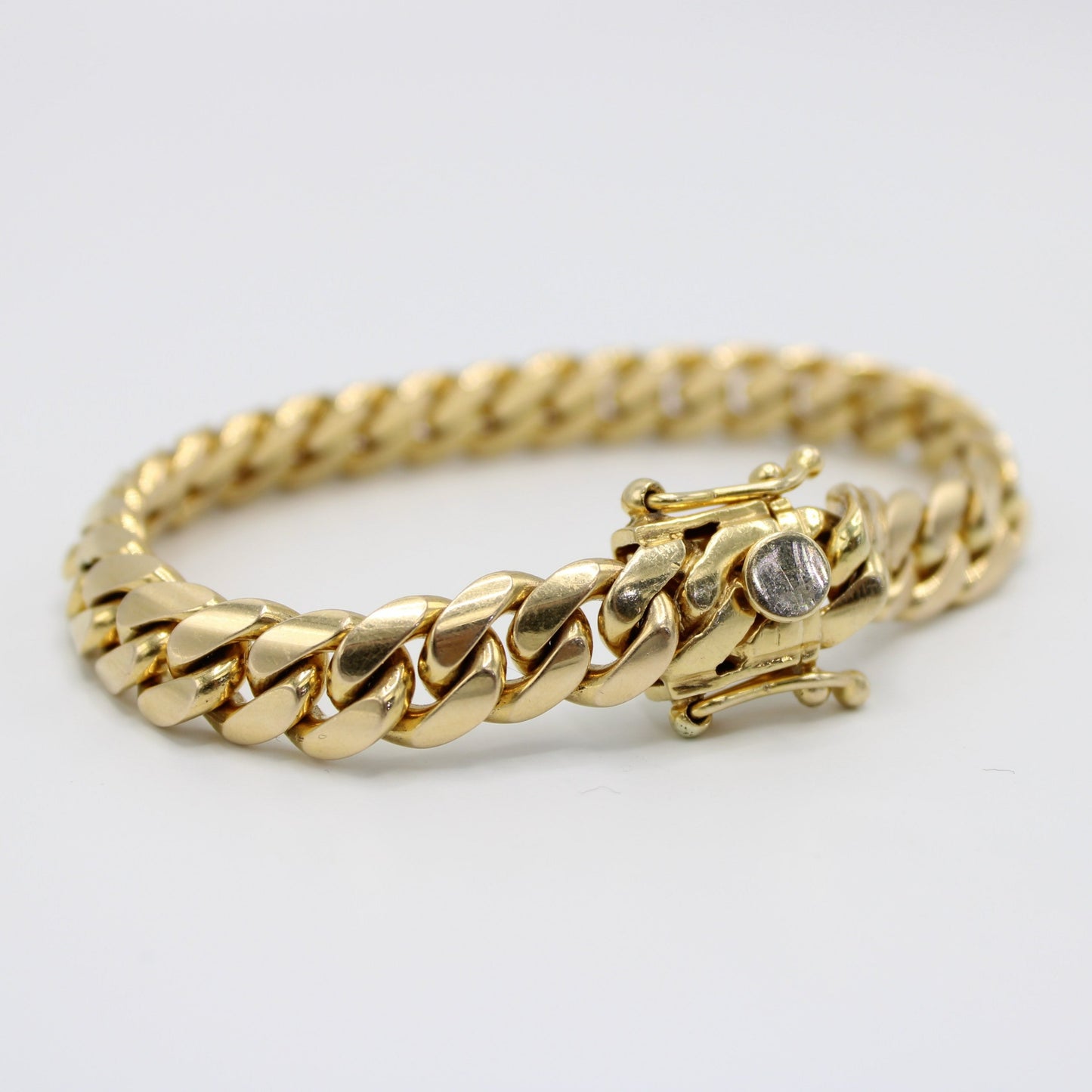 14K Solid BMX Miami Cuban Bracelet \\9.5mm\\ Yellow Gold