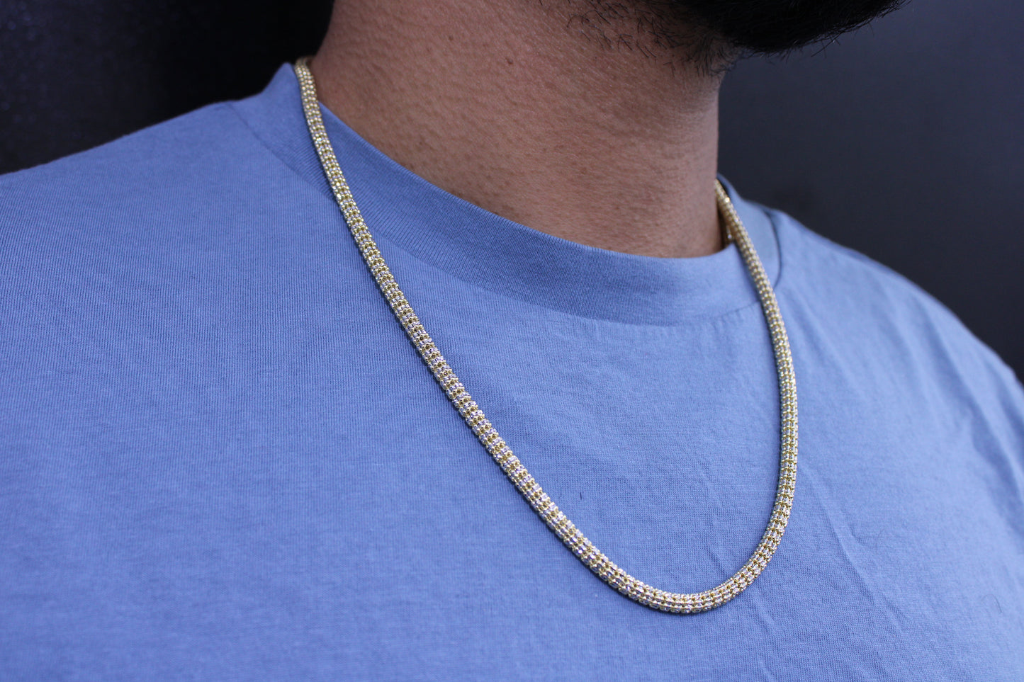 14K Moon Ice Chain \\ 4.5 mm - 24” \\