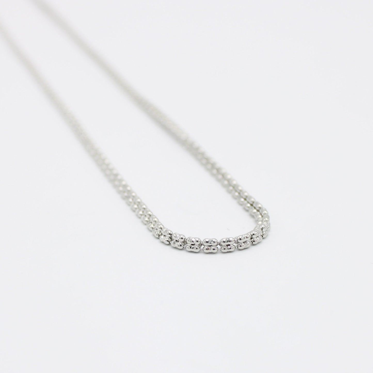 14K Moon Ice Chain White Gold \\ 2.4 mm - 24” \\
