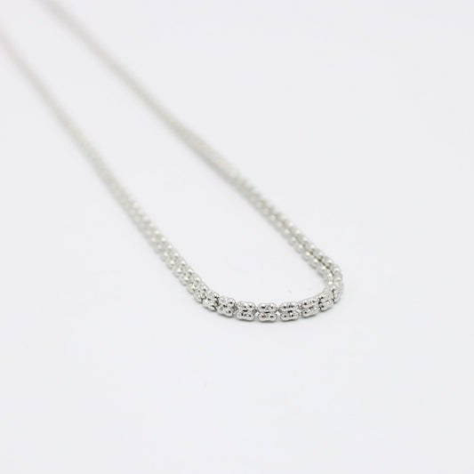 14K Moon Ice Chain White Gold  \\ 2.4 mm - 24ā \\
