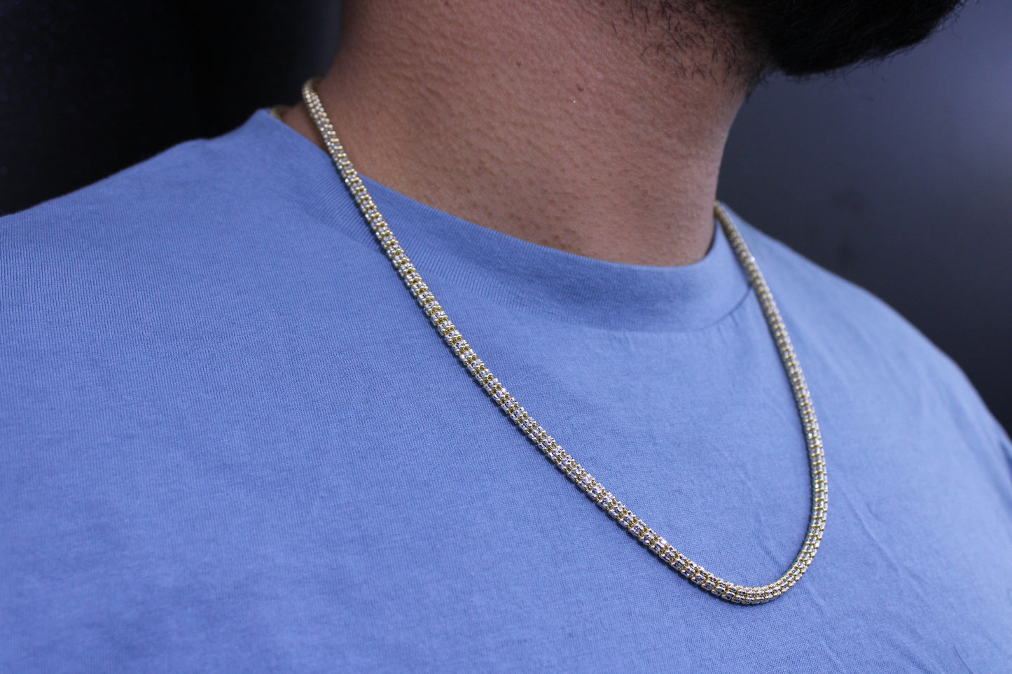 14K Moon Ice Chain Yellow Gold \\ 3.2 mm - 22 \\