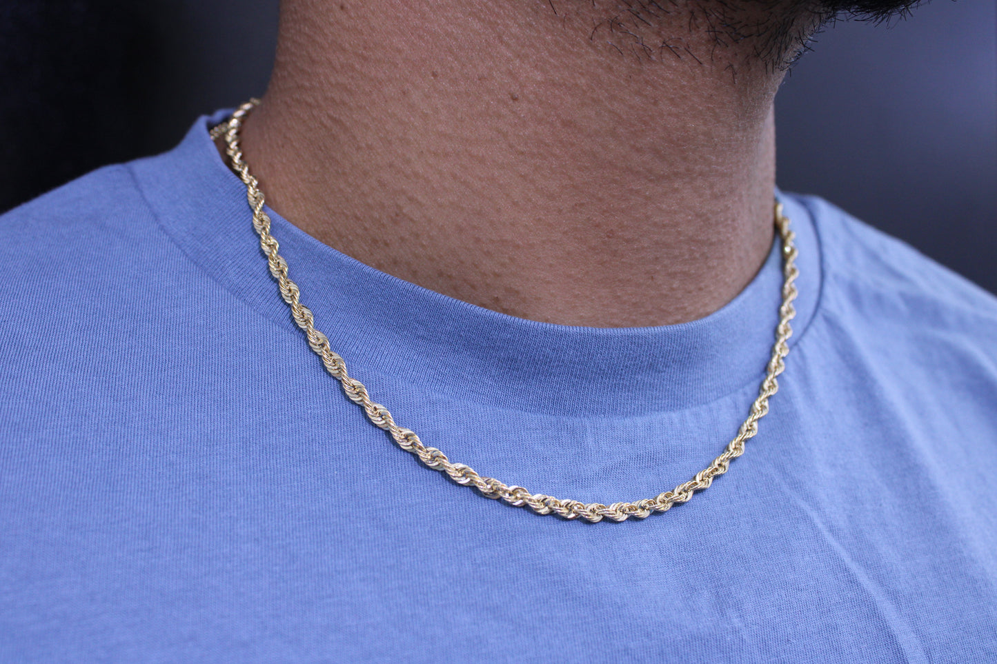 14K Hollow Rope Chain \\ 3.7 mm - 20” \\