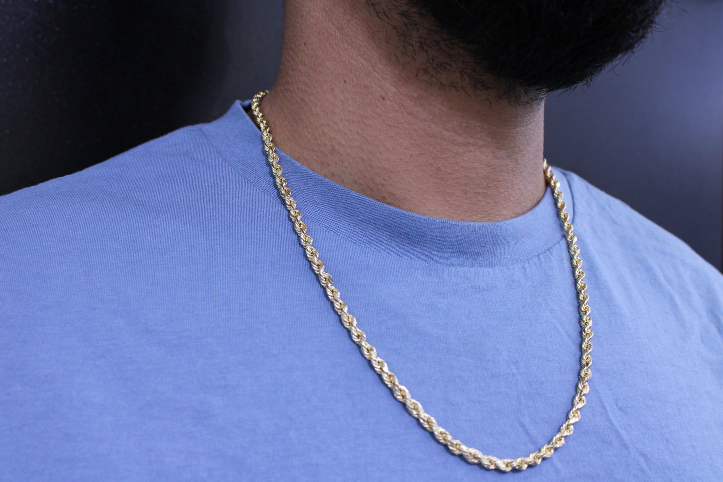 14K Hollow Rope Chain \\ 4.5 mm - 24” \\