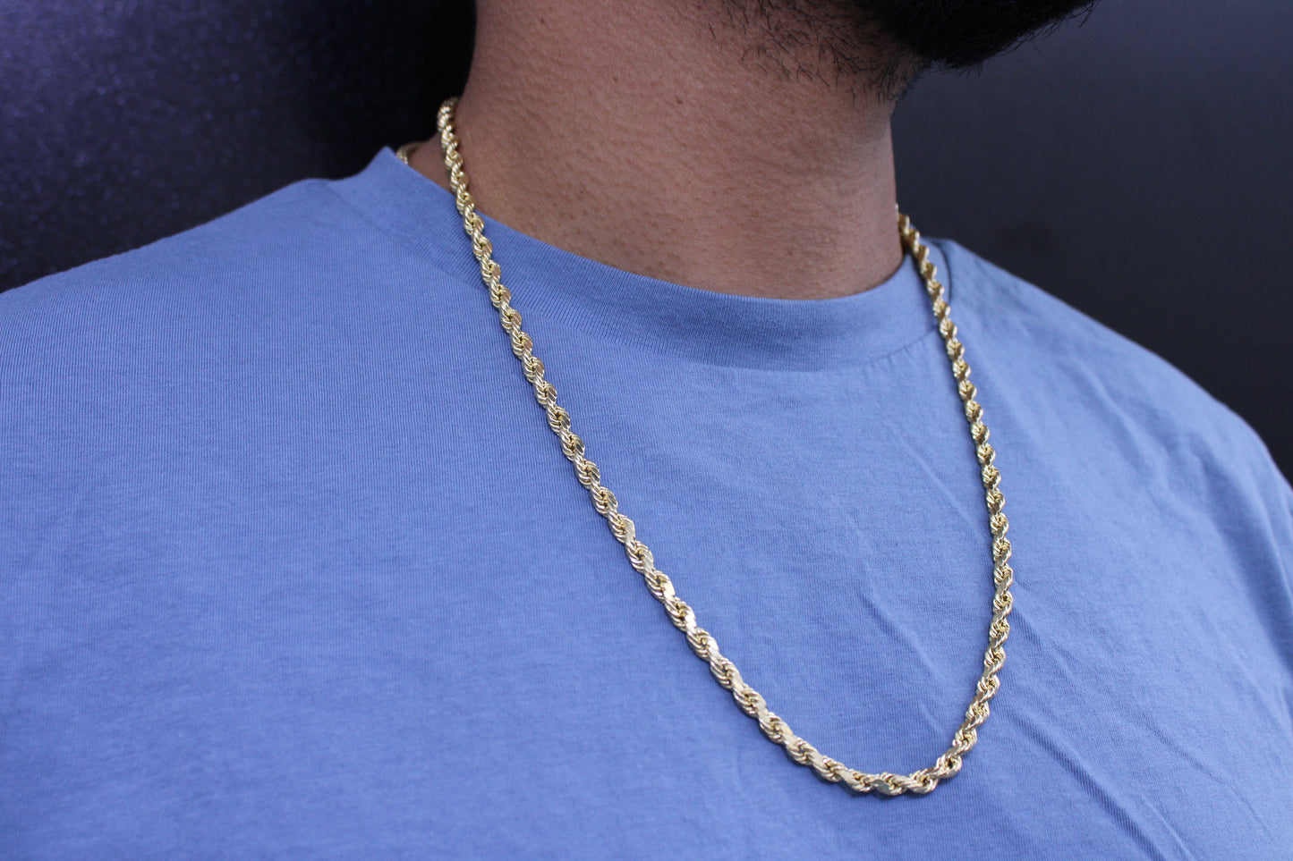 14K Hollow Rope Chain \\ 4.4 mm - 26” \\