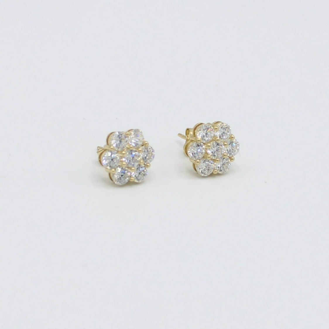 14K Men's Earring Cz Stones