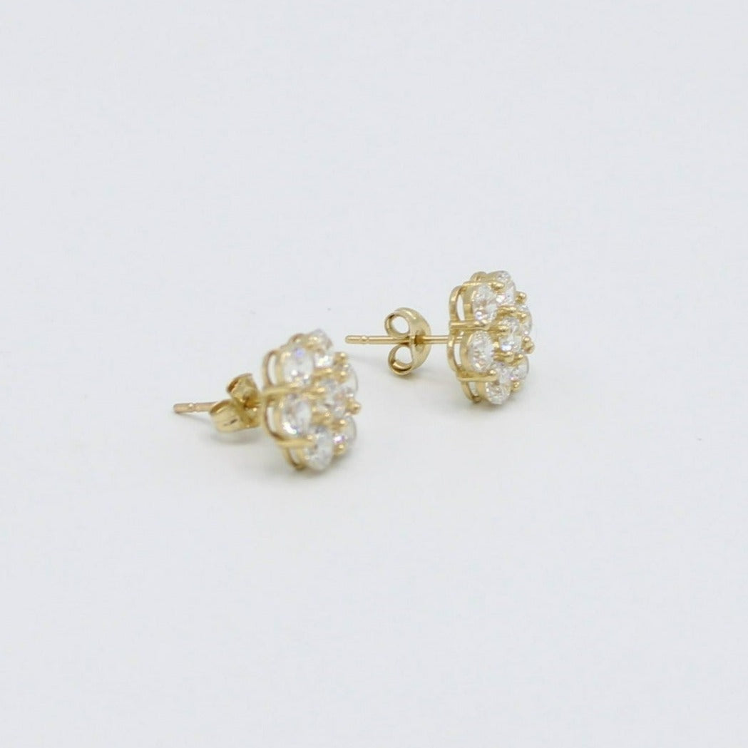 14K Men's Earring Cz Stones