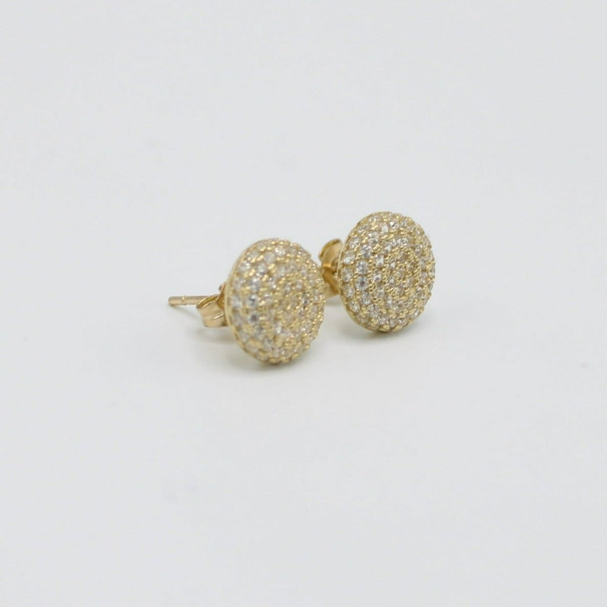 14K Round Men's Earring Cz