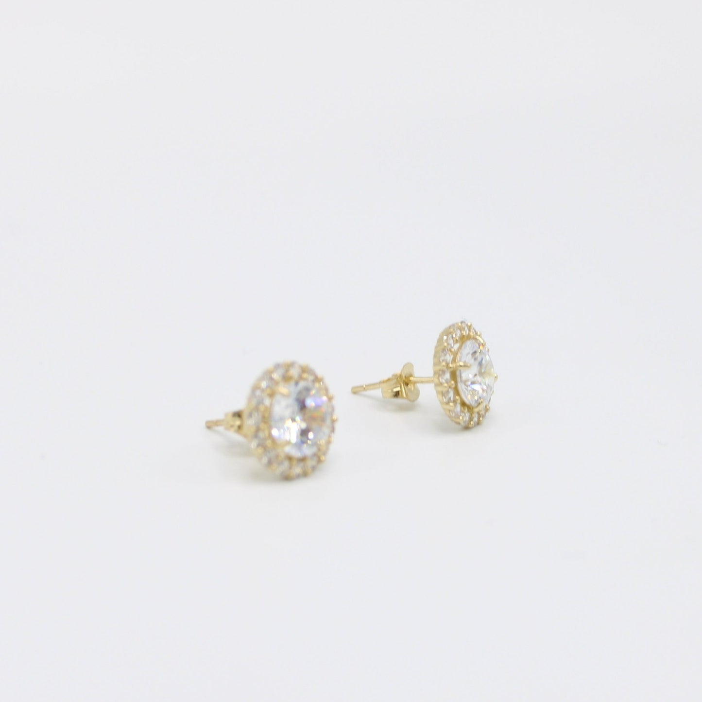 14K Round Men's Earring Cz Stones